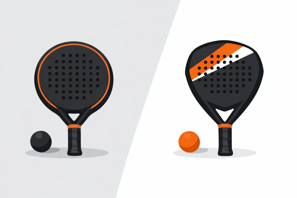Round vs diamond padel racket