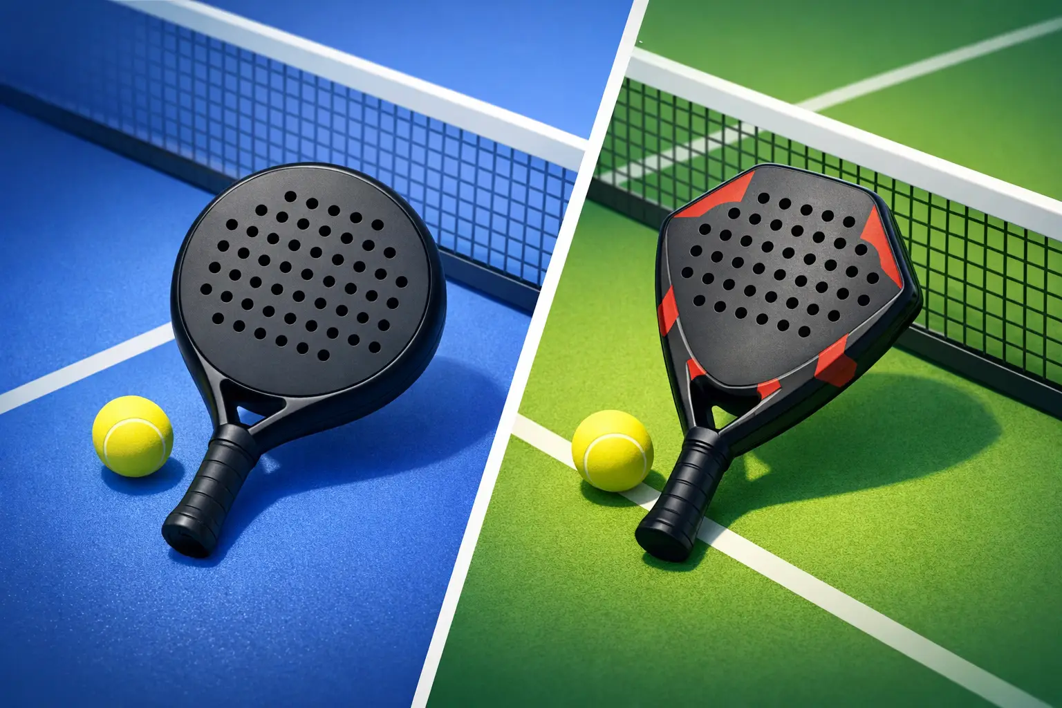 Round vs diamond padel racket