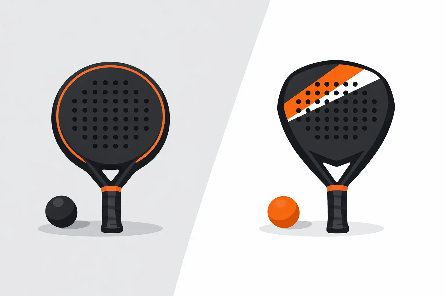 Round vs diamond padel racket